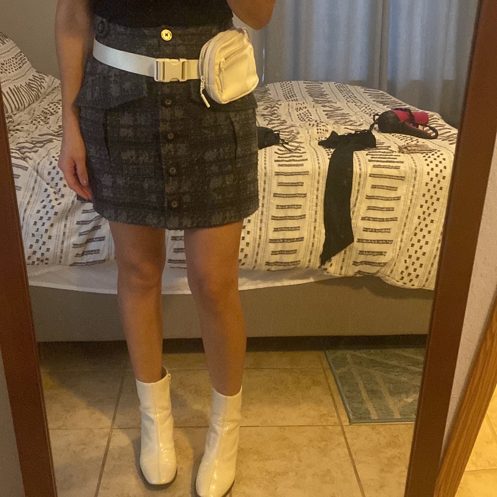 RACHEL Rachel Roy Button-Front Utility Skirt Fall